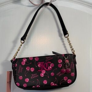 Juicy Couture Black and Pink Cherry Shoulder Bag